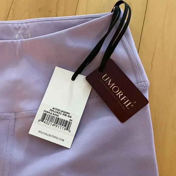 IVL Collective UMORFIL Purple Rose Lilac Lavendar Workout Leggings Size 4 Small - Picture 4 of 9
